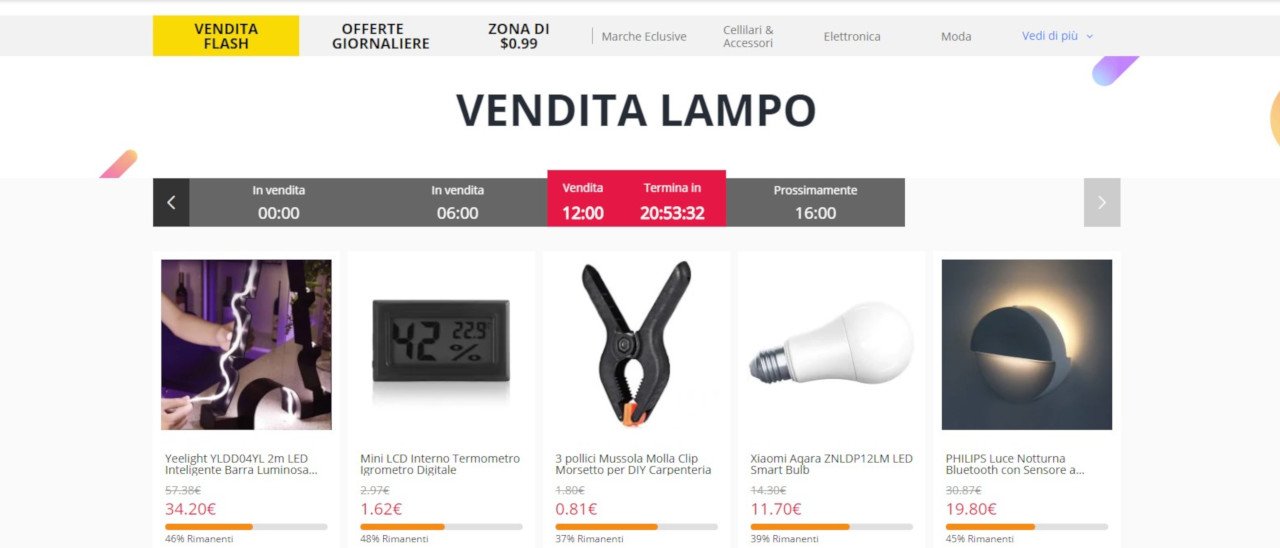 Vendita lampo GearBest: come funziona