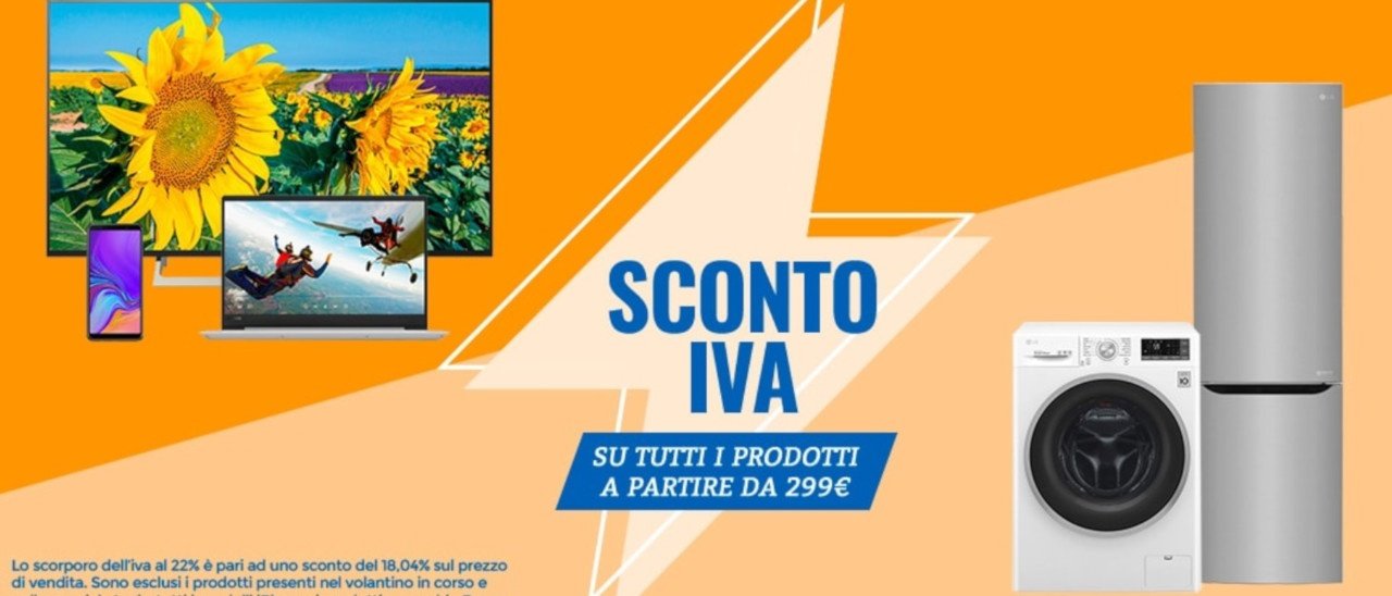 Unieuro sconta l'IVA su tantissimi prodotti