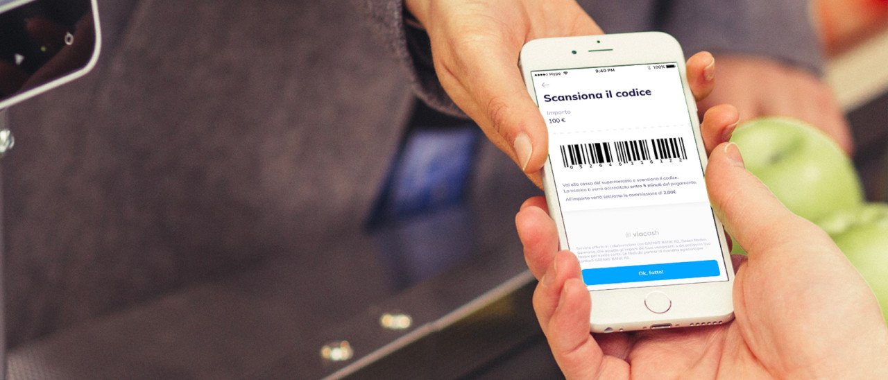 HYPE, servizio di ricarica del conto in contanti