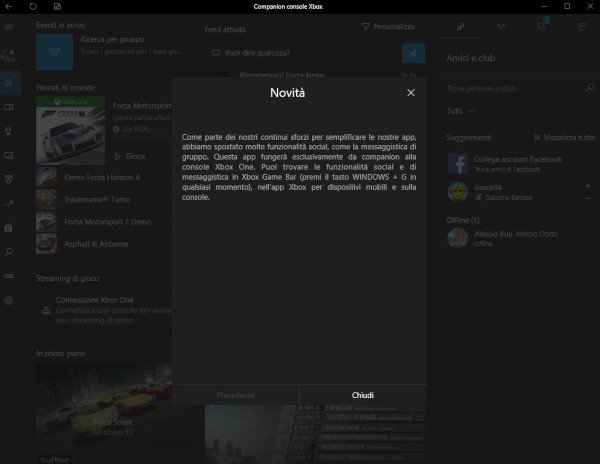 Windows 10, app Xbox