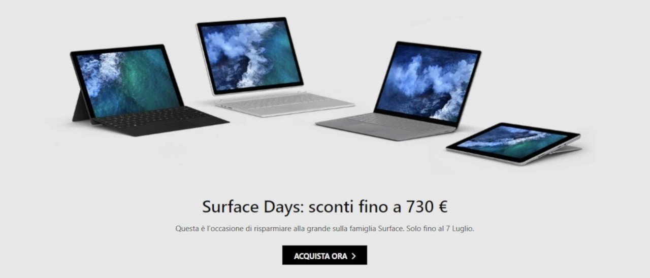 Surface Days, risparmi sino a 730 euro