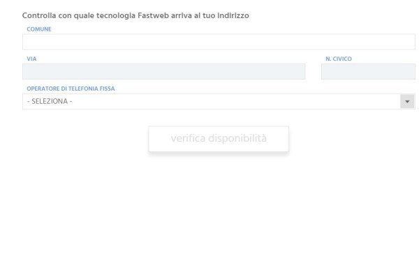 Fibra Fastweb: copertura
