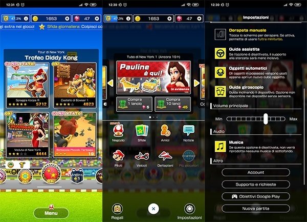 Mario Kart Tour, giroscopio