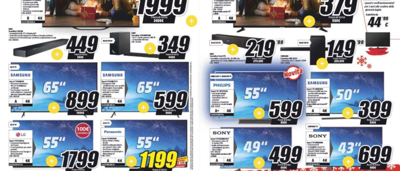 MediaWorld: volantino di Natale con tanti sconti