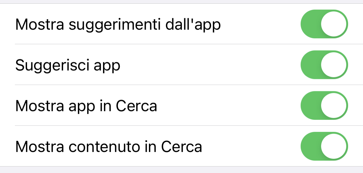 Configurare Spotlight iOS 14