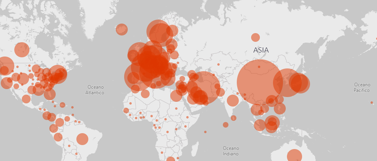 Coronavirus, Bing crea una mappa del contagio