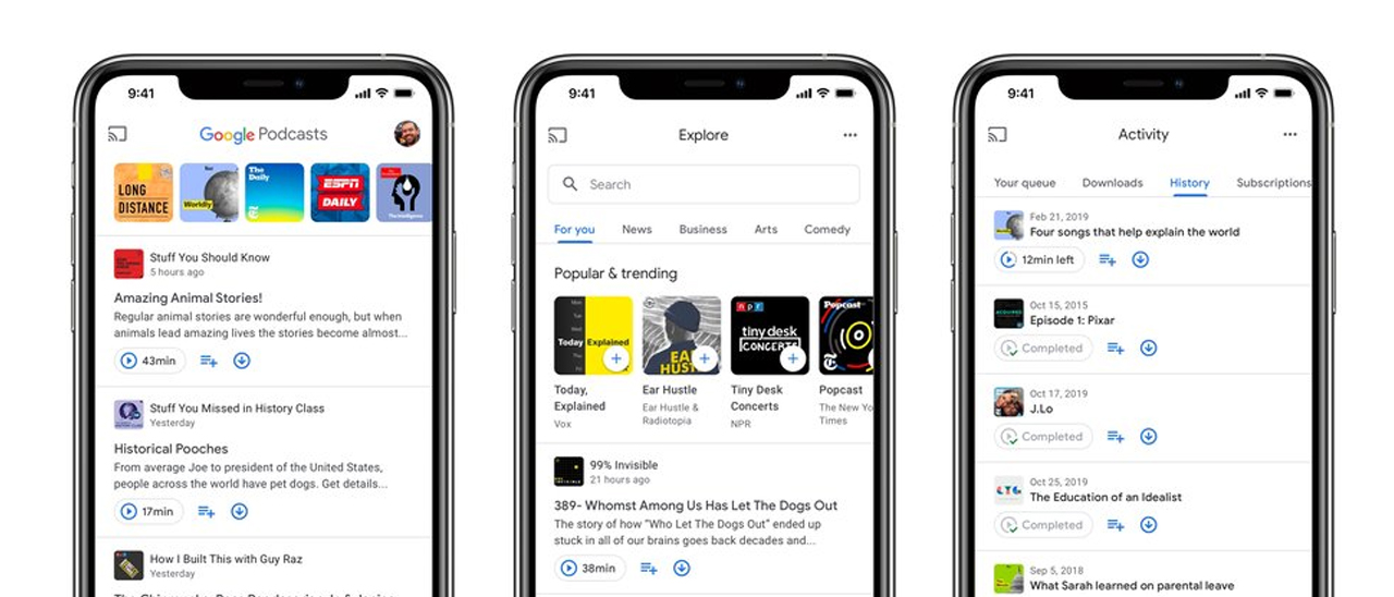 Google Podcasts sbarca su iOS, redesign su Android