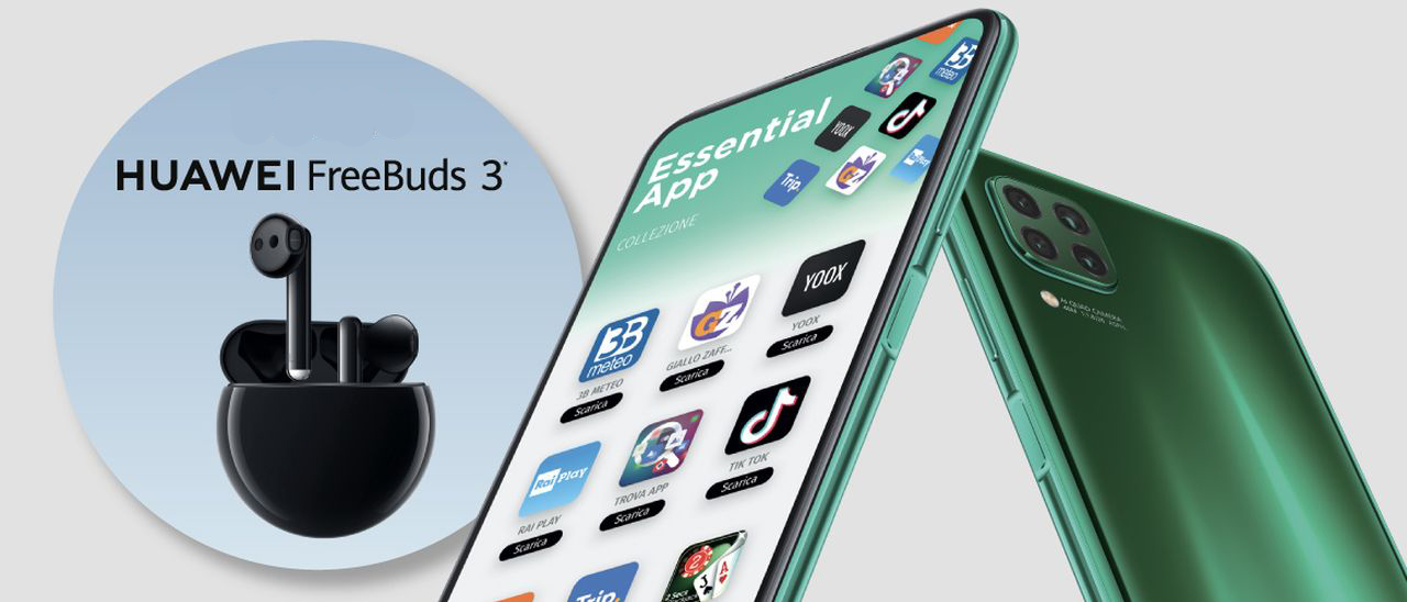 Huawei P40 Lite, auricolari FreeBuds 3 in regalo