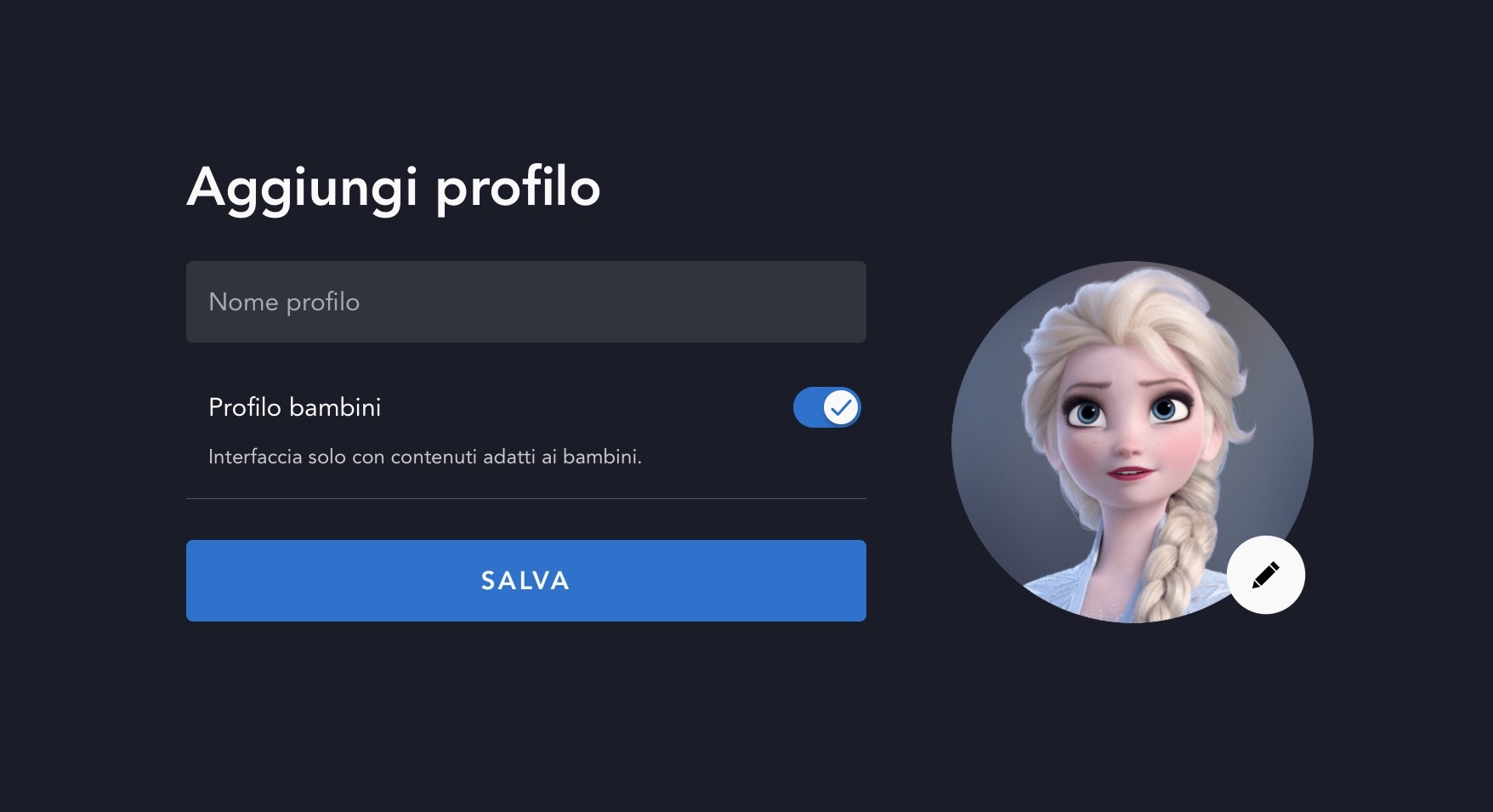 DisneyPlus Profilo Bambini