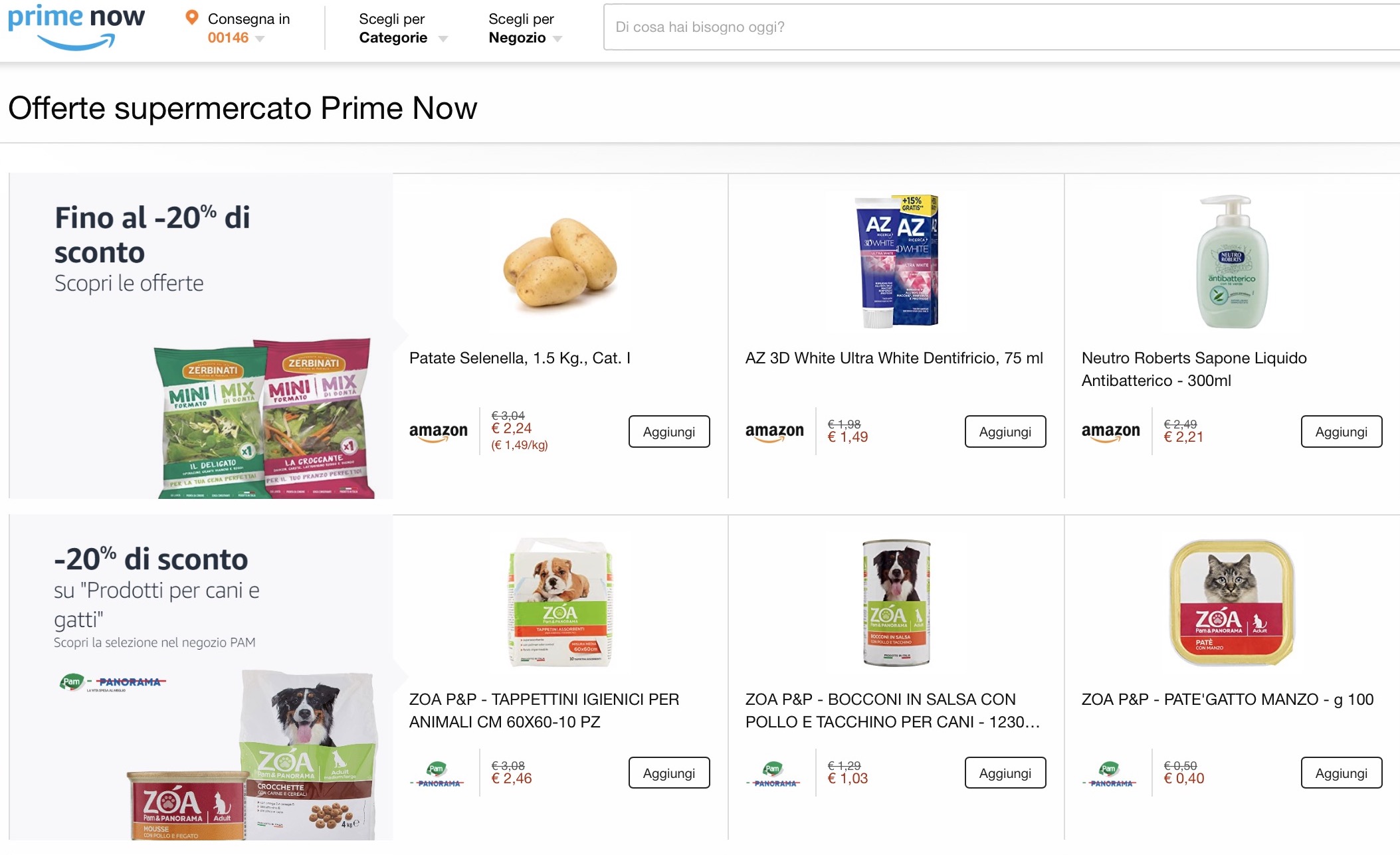 Offerte supermercato Prime Now