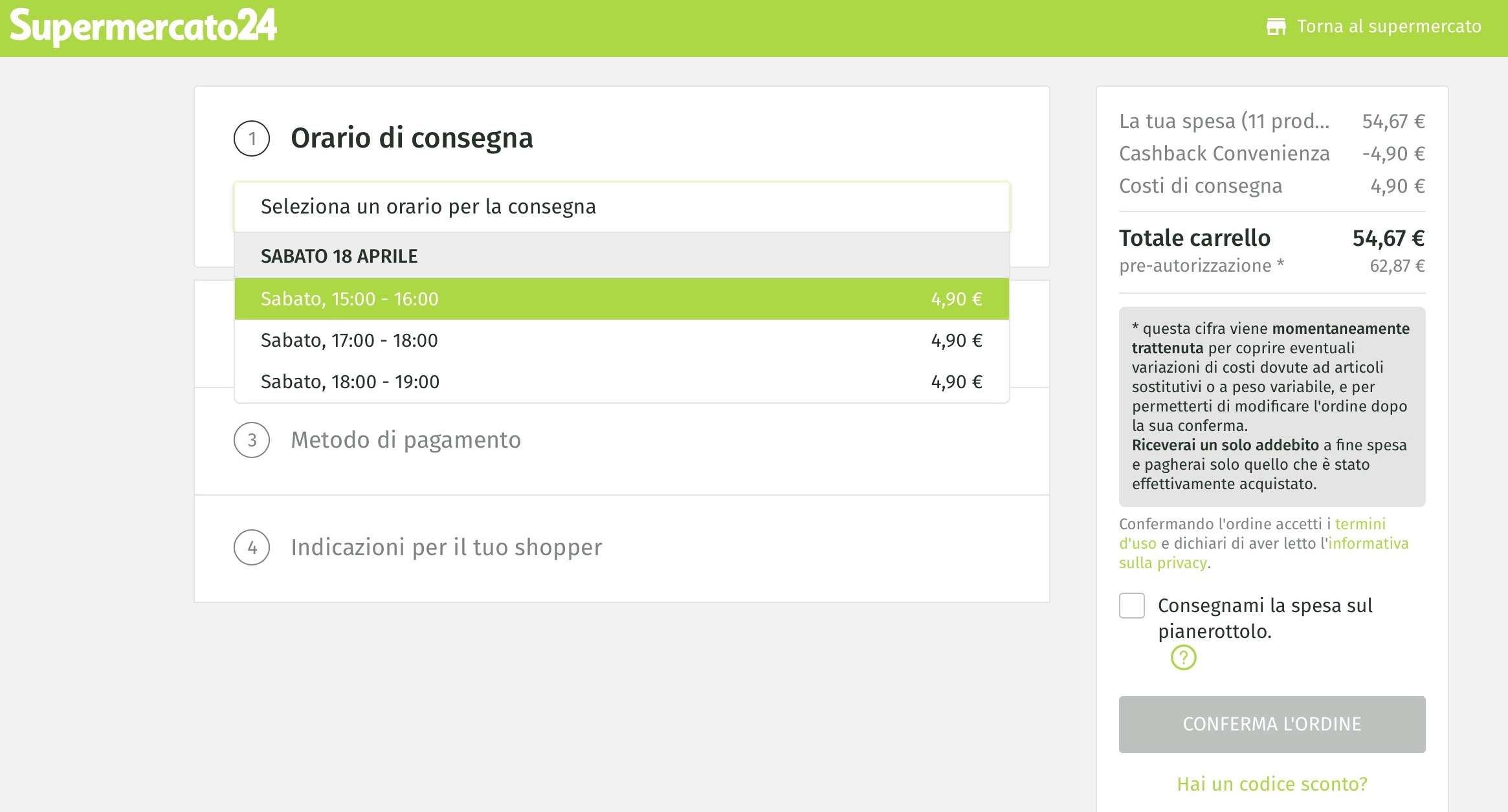 supermercato24 checkout