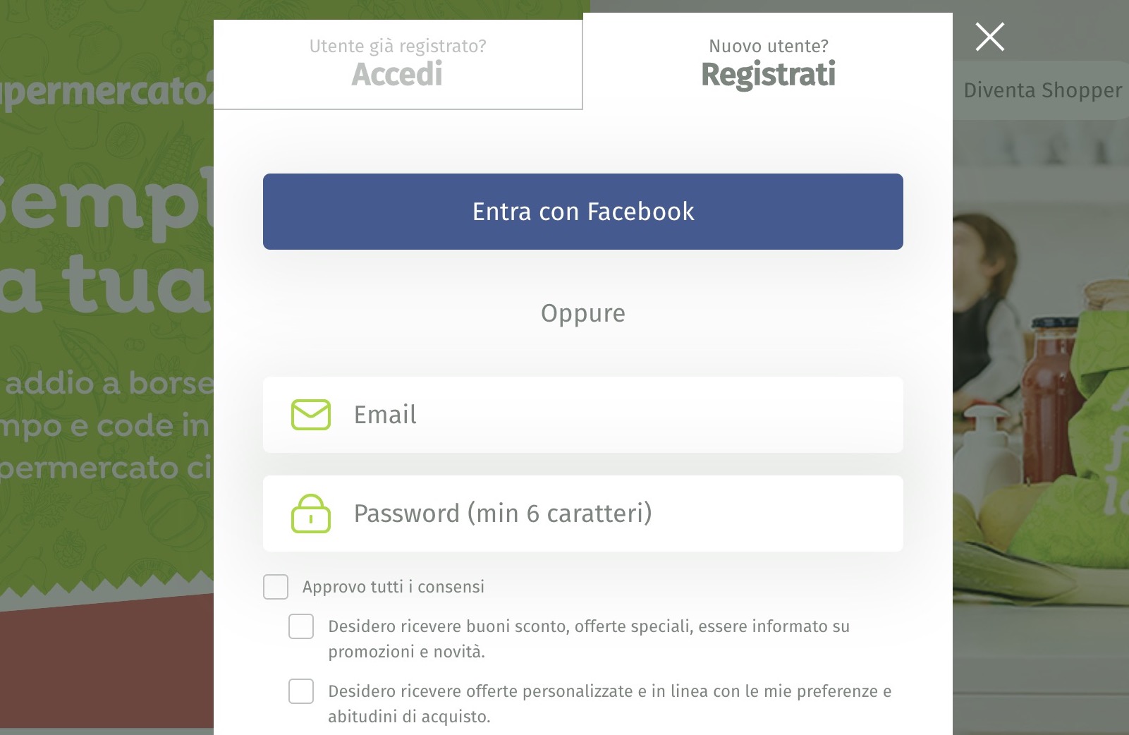 supermercato24 registrazione