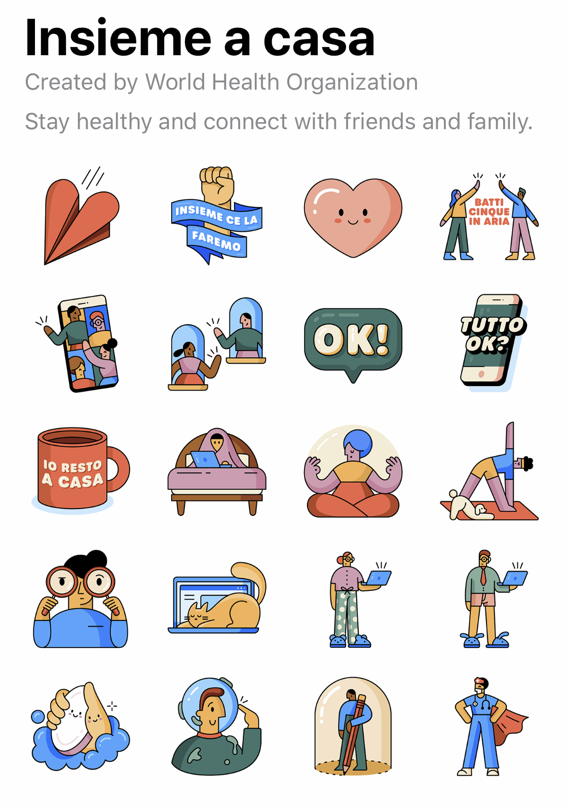 Whatsapp stickers Insieme A Casa