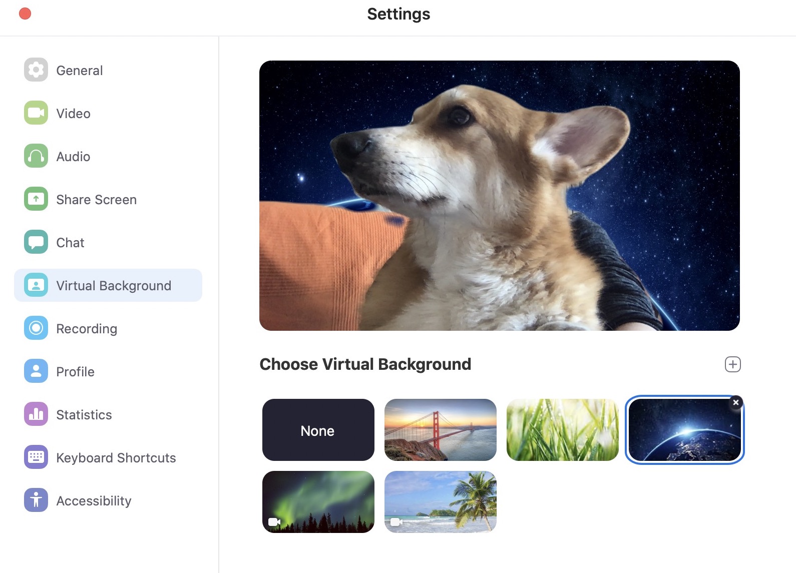 Zoom - Cambiare sfondo