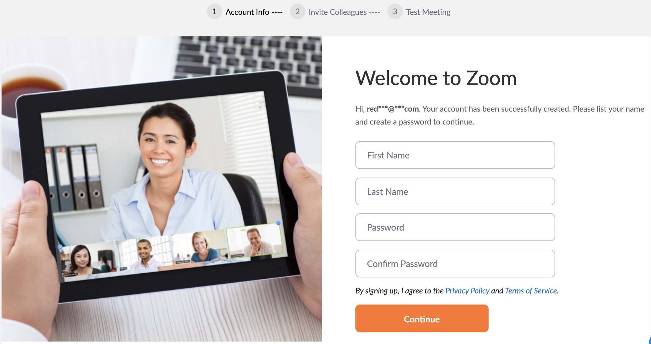 zoom creazione account
