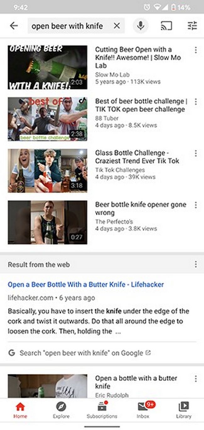 screen youtube risultati ricerca web