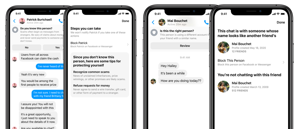 Facebook Messenger aiuta a riconoscere le truffe