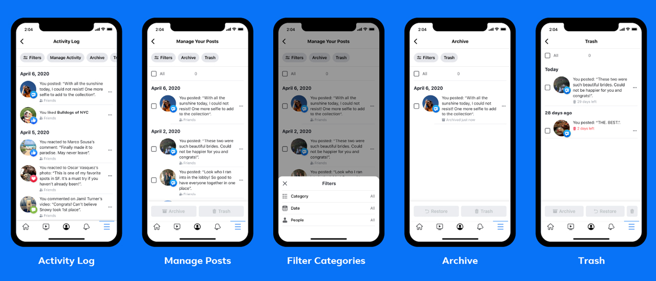 Facebook rende più facile cancellare tutti i vecchi post