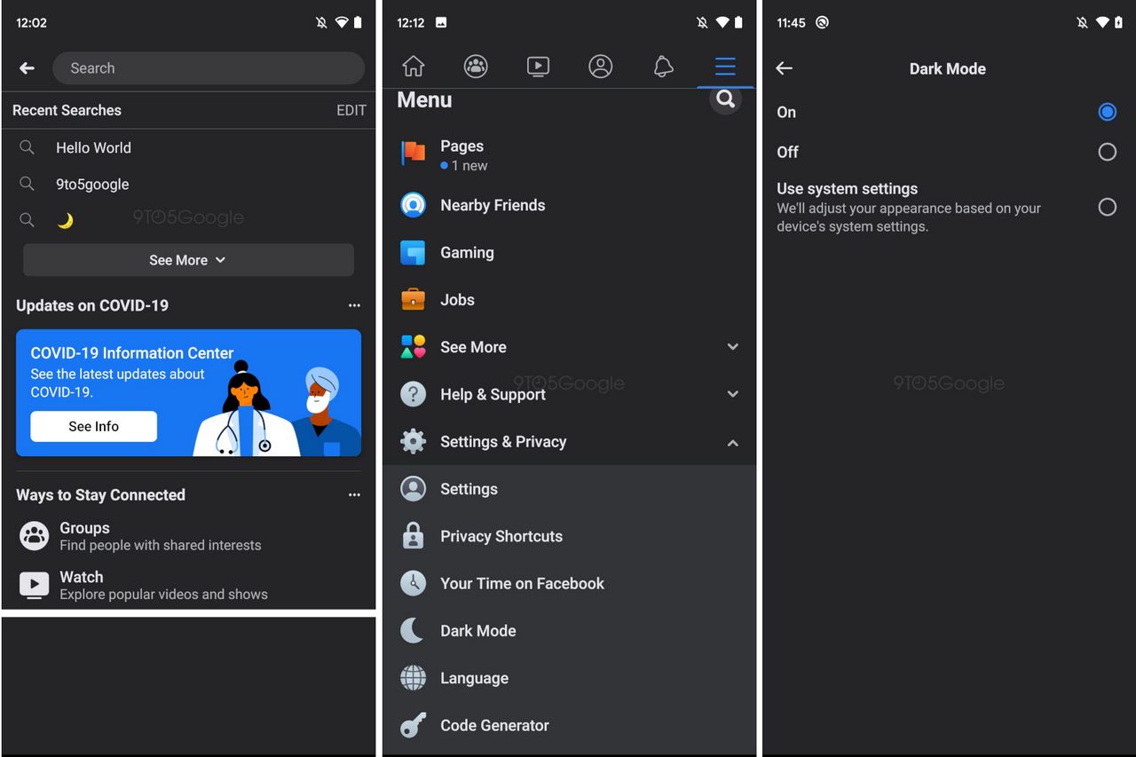 Facebook su Android: modalità scura e altre novità