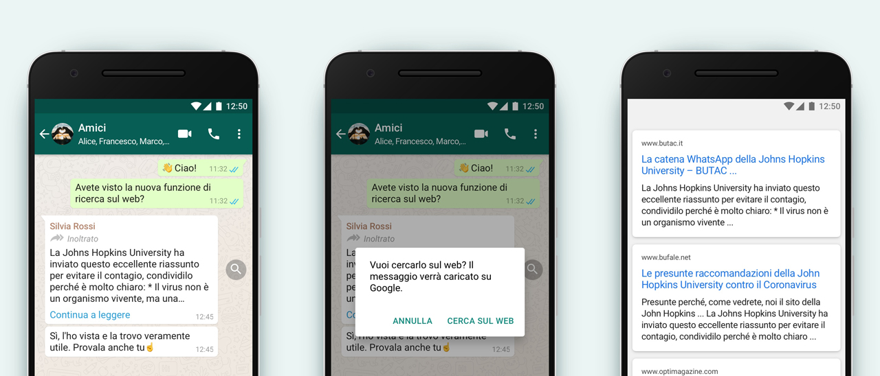 Whatsapp introduce la ricerca sul web. Ecco a cosa serve