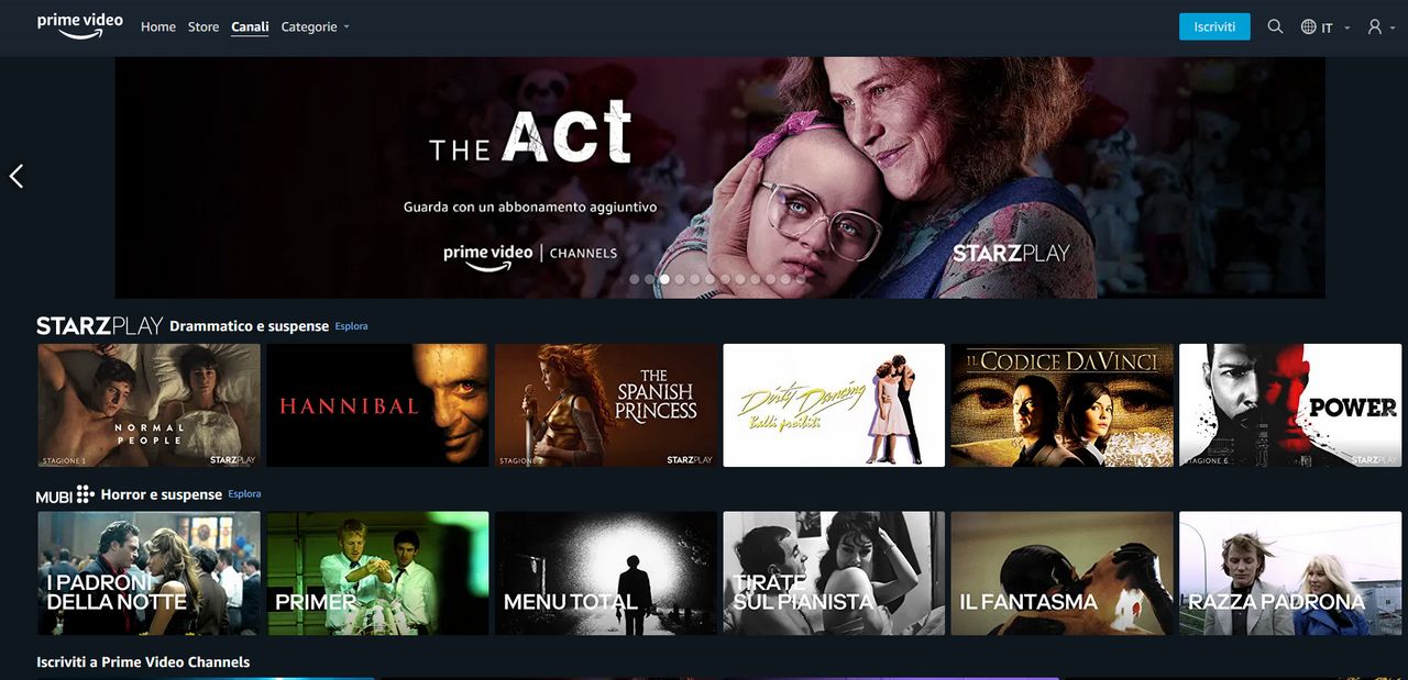 Amazon Prime Video Channels disponibile in Italia