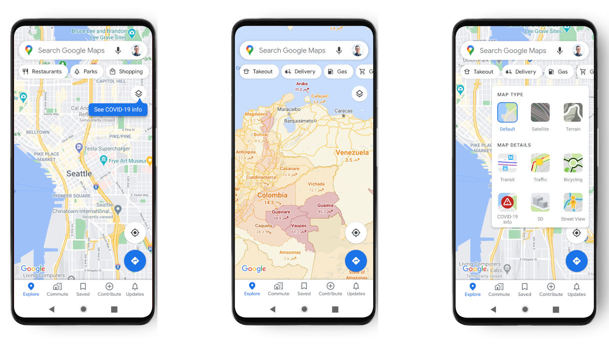 Google aggiorna la funzione Maps dedicata al Covid-19