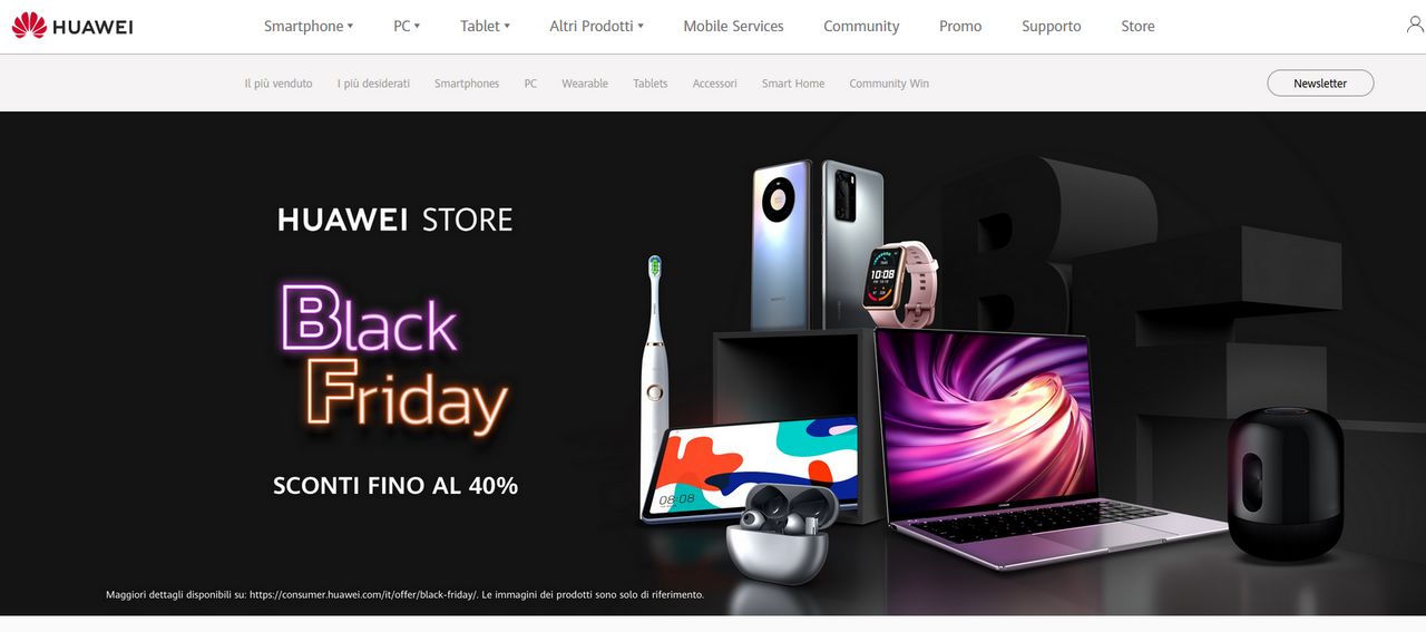 Huawei Black Friday: sconti fino al 40%