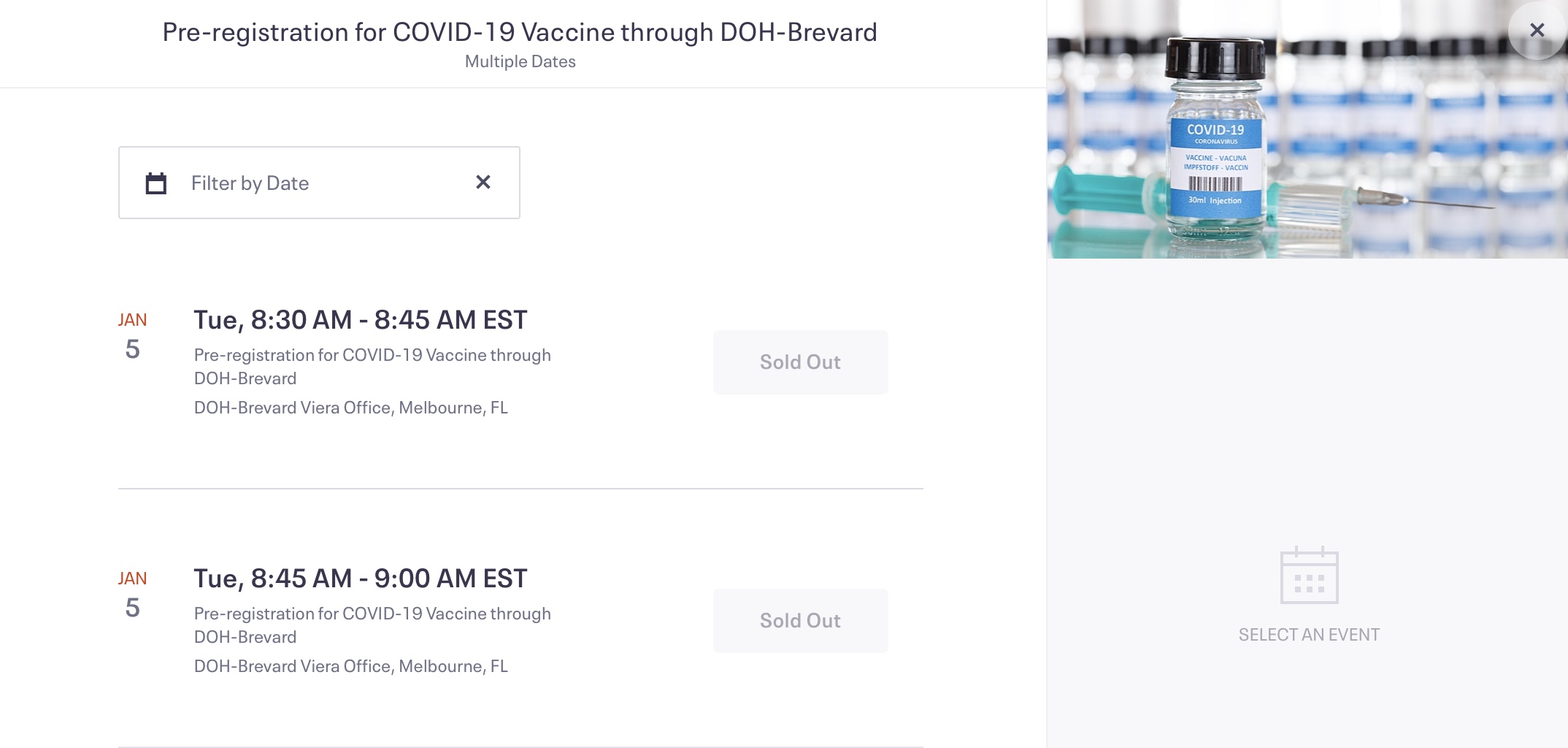eventbrite vaccini Florida
