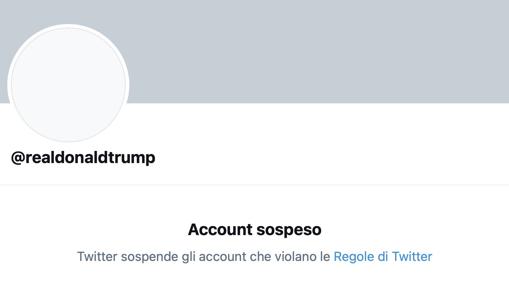 Trump Twitter Sospeso