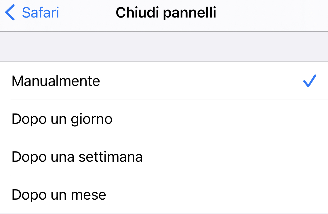 Safari Chiusura Automatica Pannelli Safari