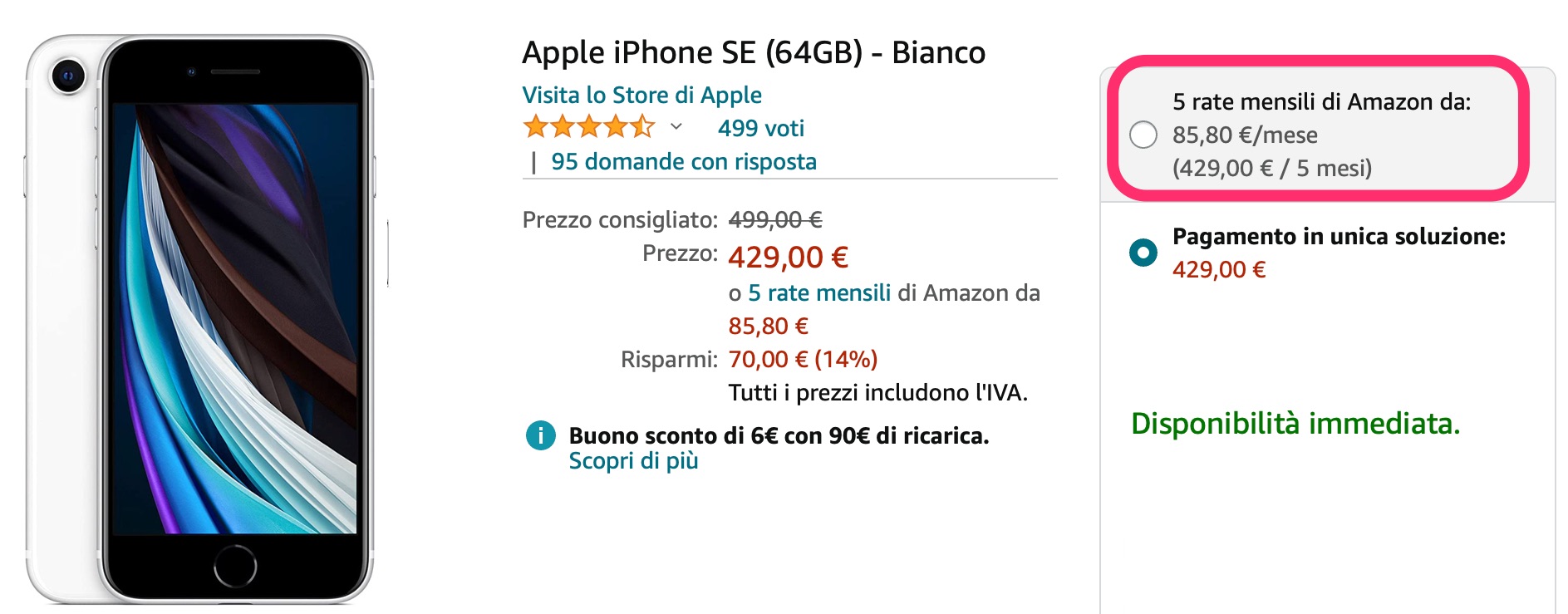 Offerte Amazon iPhone SE