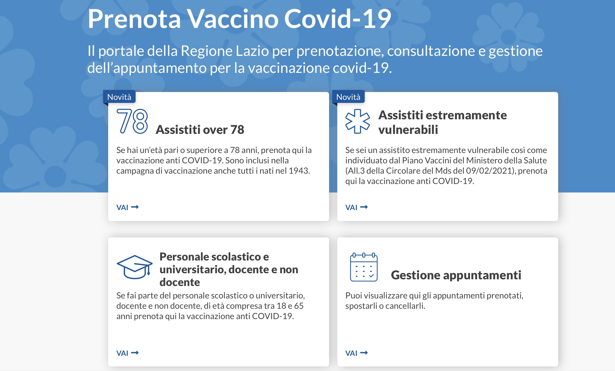 prenotare vaccino lazio