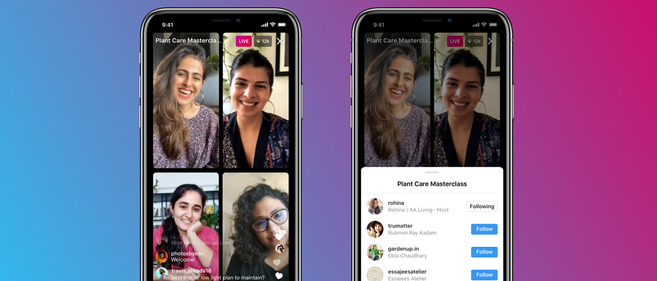Instagram raddoppia i live con le Stanze in diretta