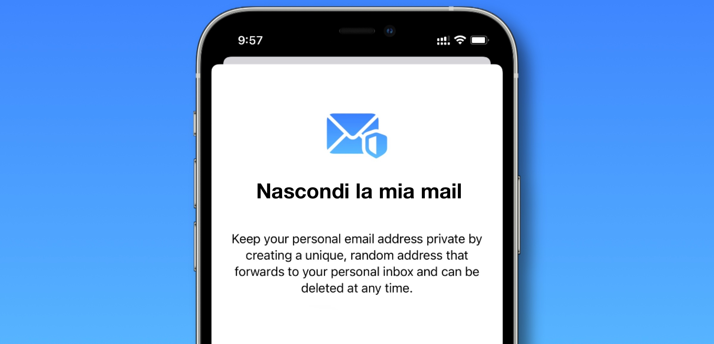 "Nascondi la mia mail": cos'è e come si attiva