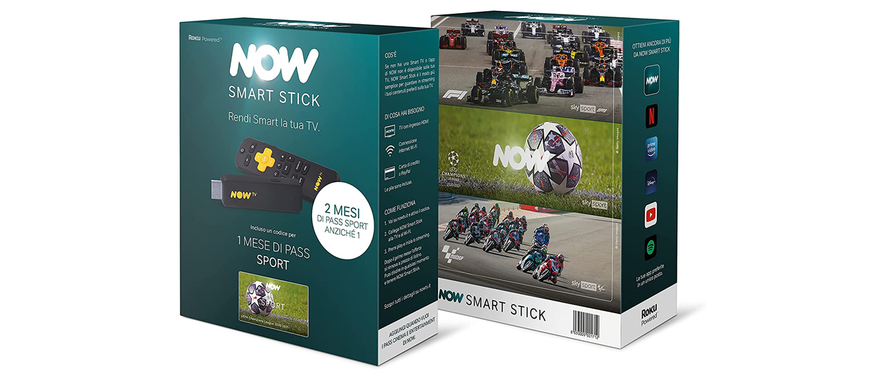 2 mesi di NOW Sport gratis con la NOW Smart Stick in offerta al 50%