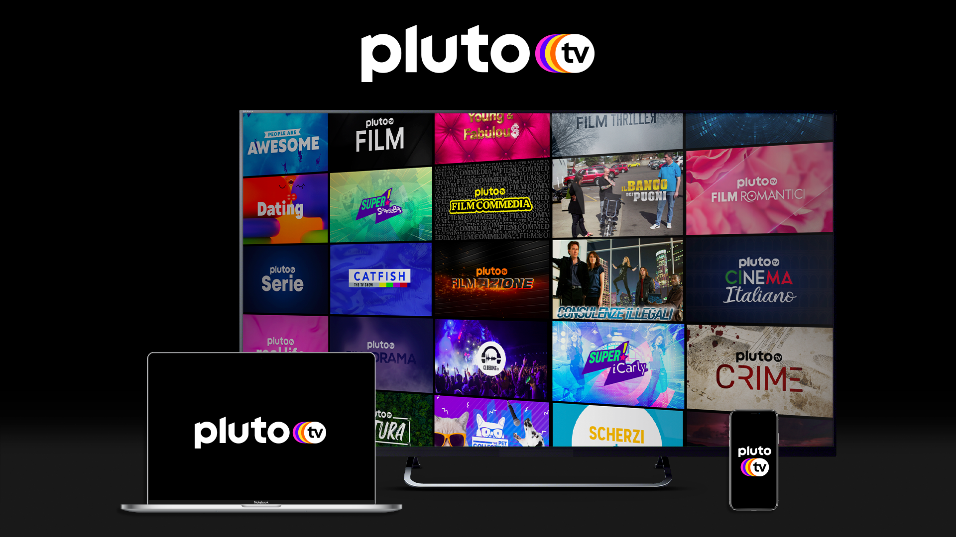 Pluto TV sbarca in Italia: 40 canali gratis in streaming