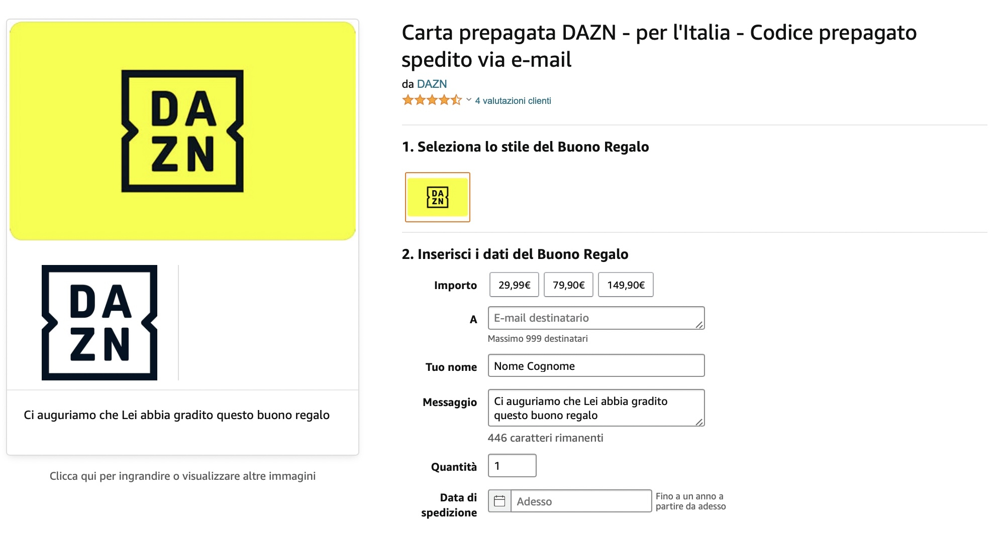 buono regalo DAZN