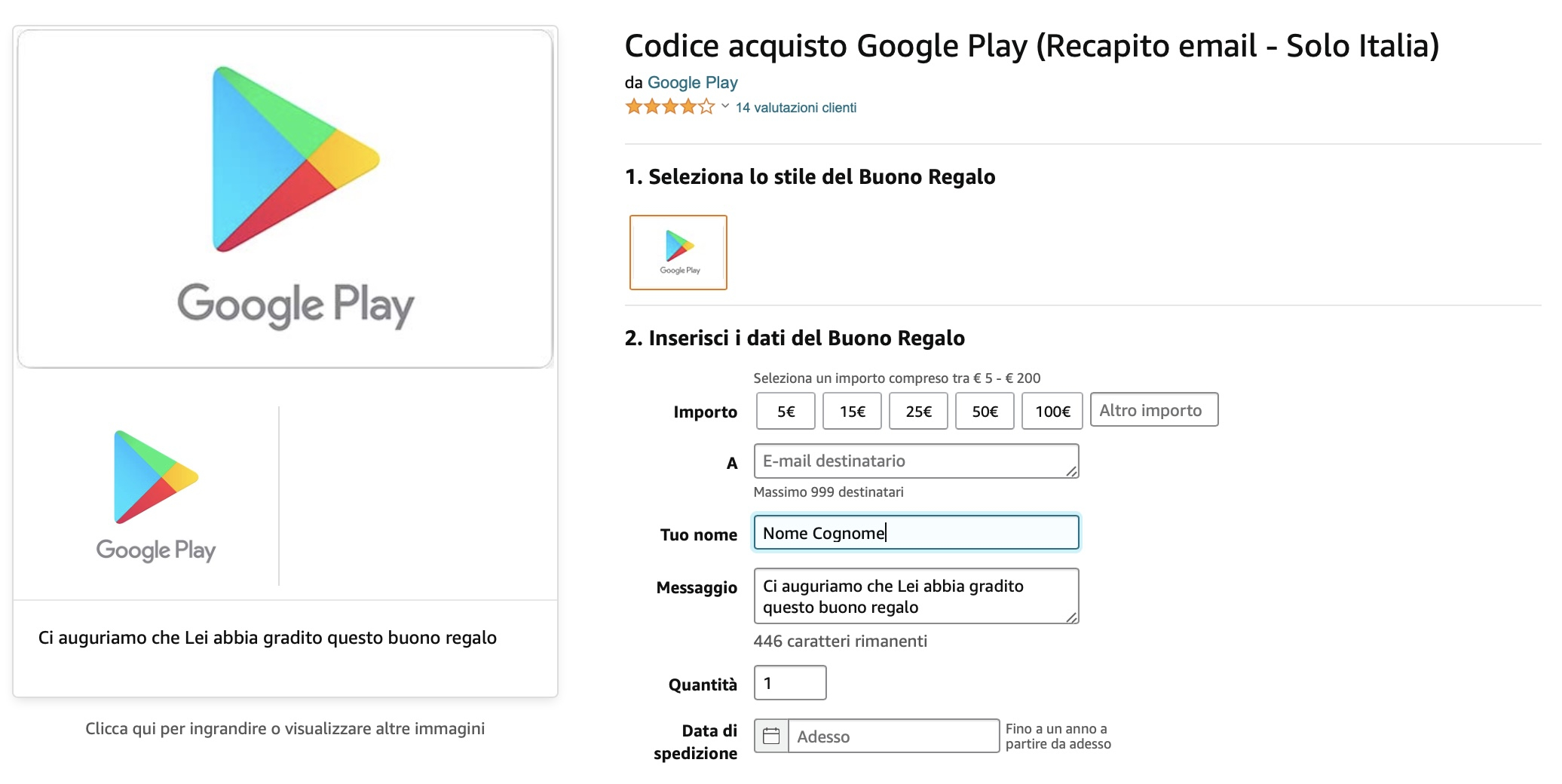 Buono Regalo Google Play
