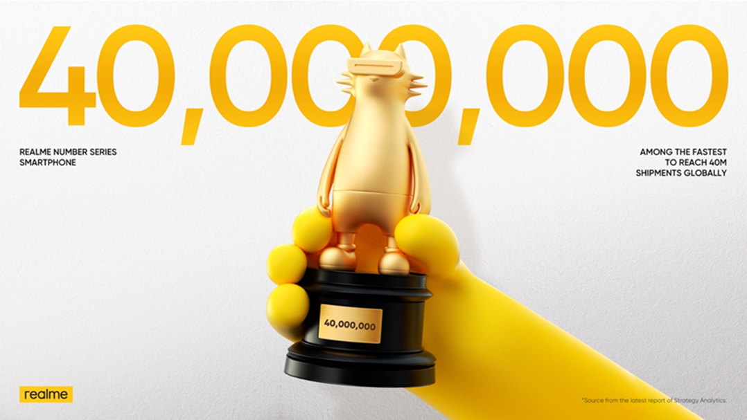 Realme da record: la serie numerica ha venduto 40mln di unità