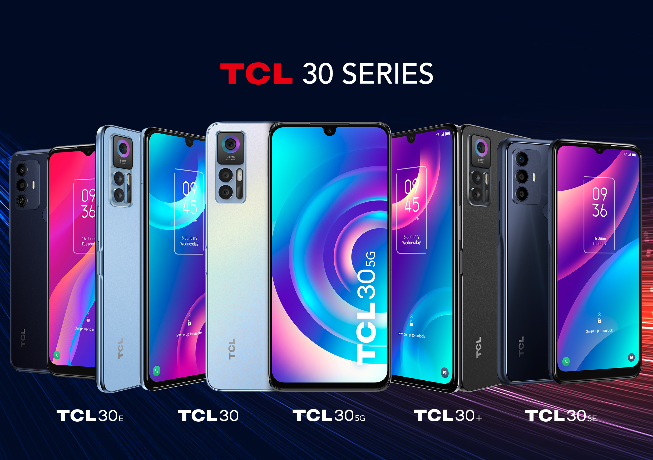 TCL presenta cinque nuovi smartphone per la sua Serie 30