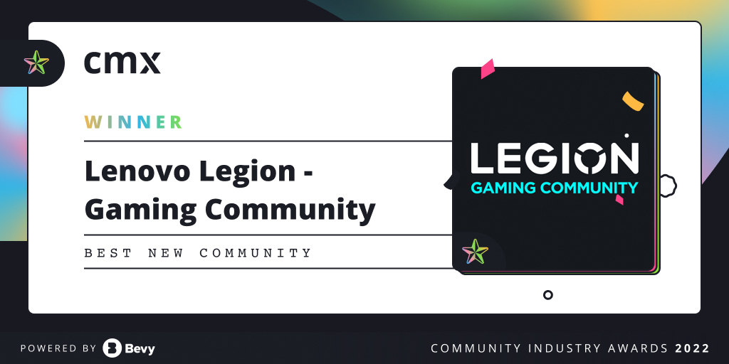 Lenovo Legion premiata come Best New Community ai Community Industry Awards 2022