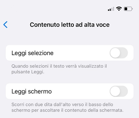 Contenuto letto ad alta voce