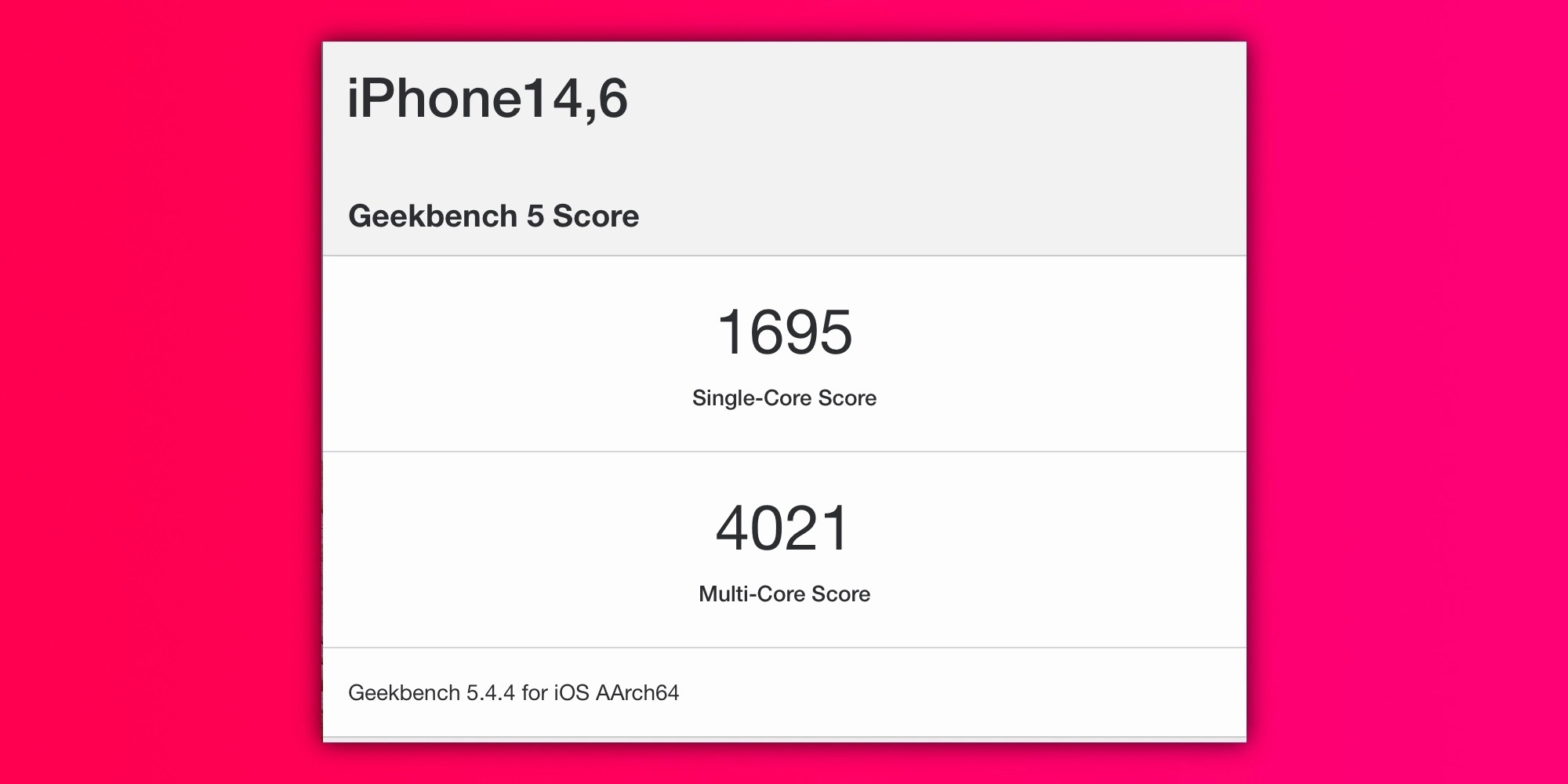 iPhone SE 2022 Geekbench