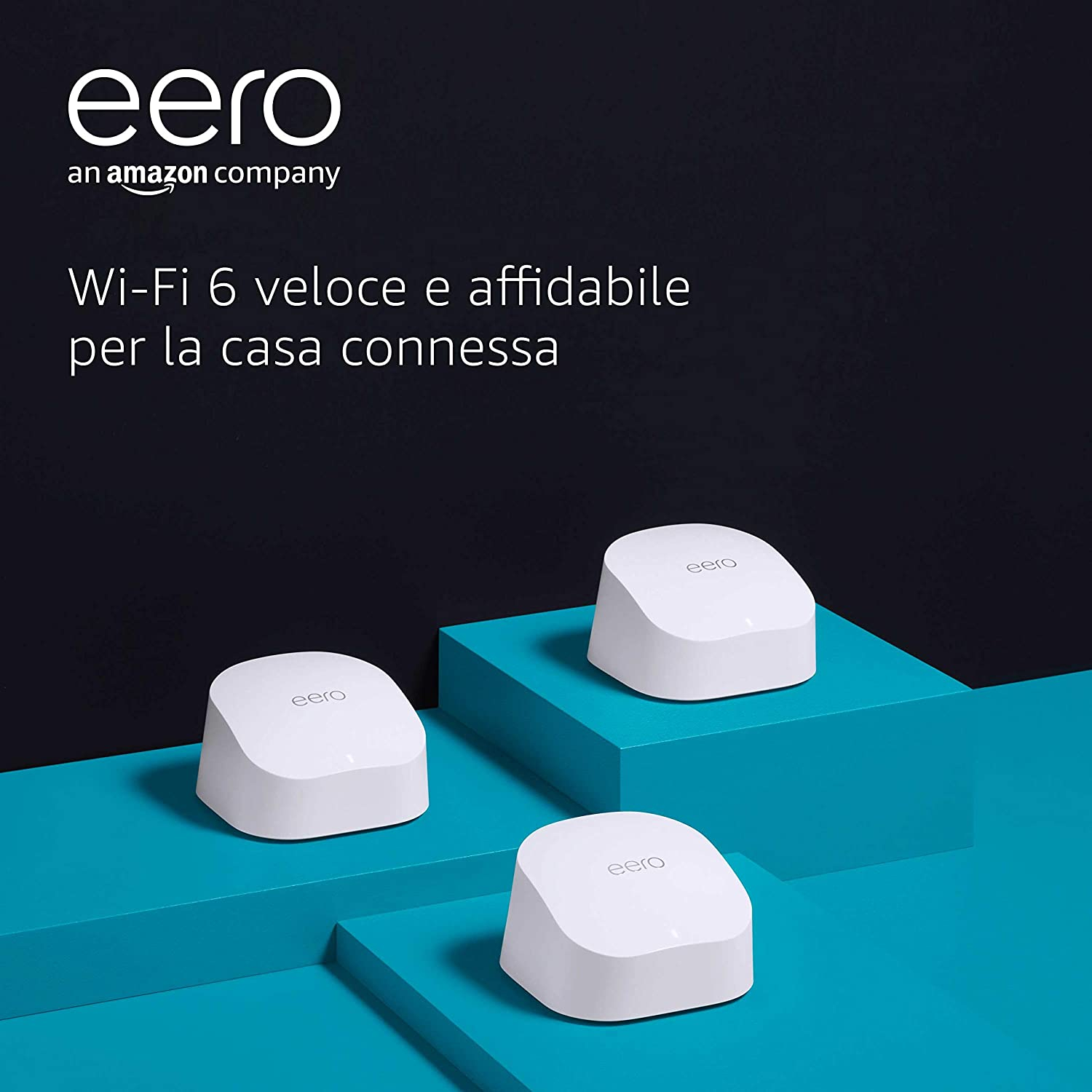 Sistema Wi-Fi 6 mesh dual-band Amazon eero 6, con hub per Casa Intelligente Zigbee integrato | Kit da 3 pezzi