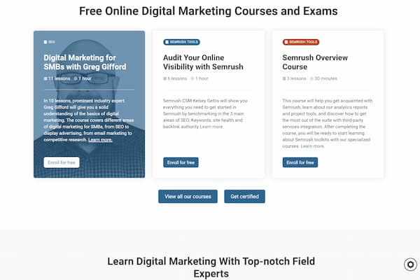 Semrush Academy corsi gratuiti