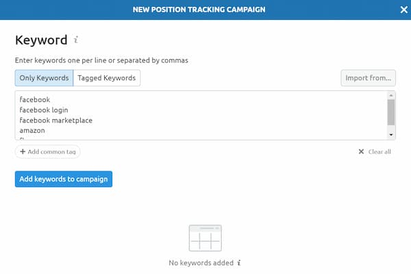 Semrush rank tracking