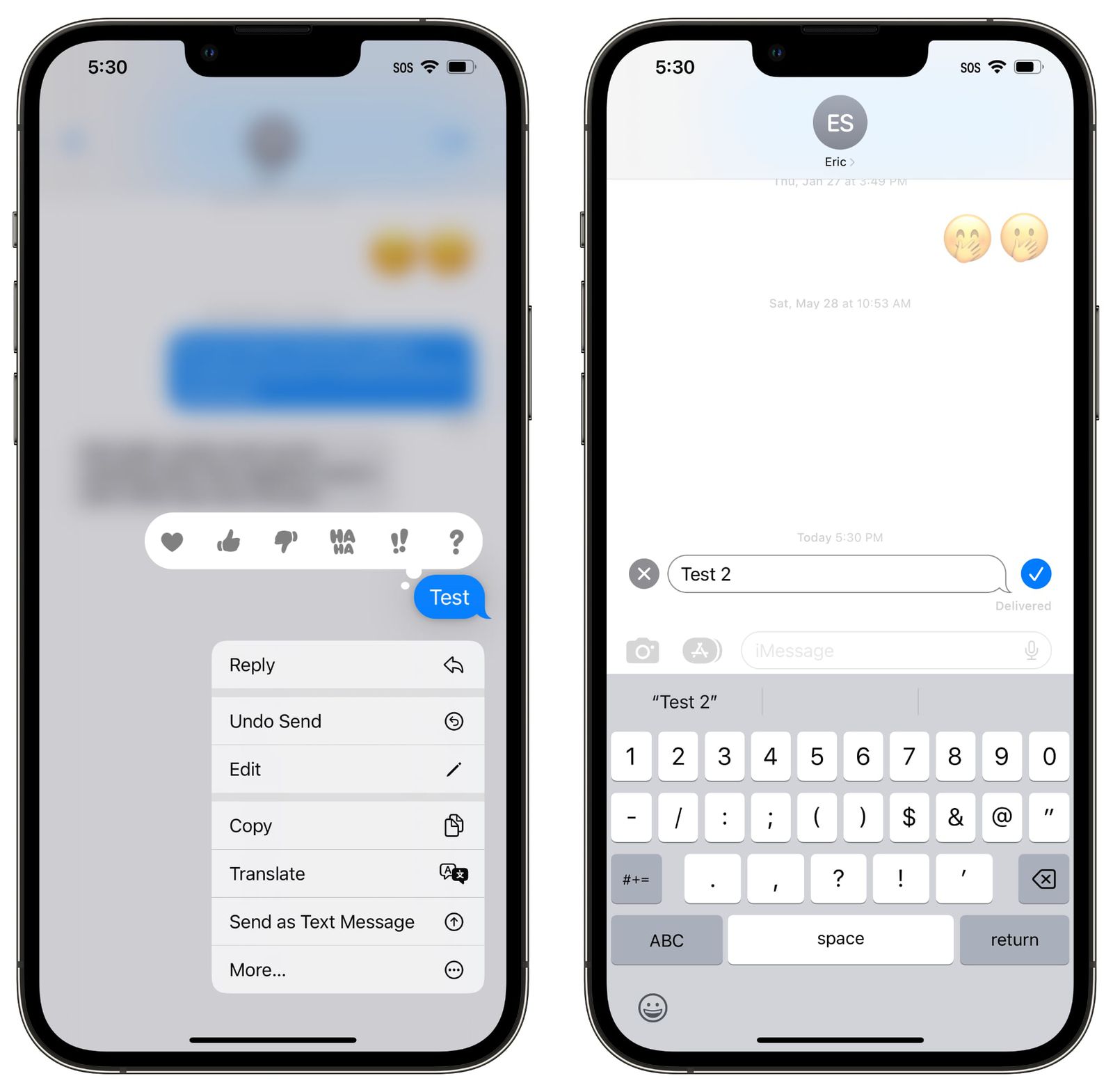 iOS 16: modificare o annullare l'invio di un messaggio