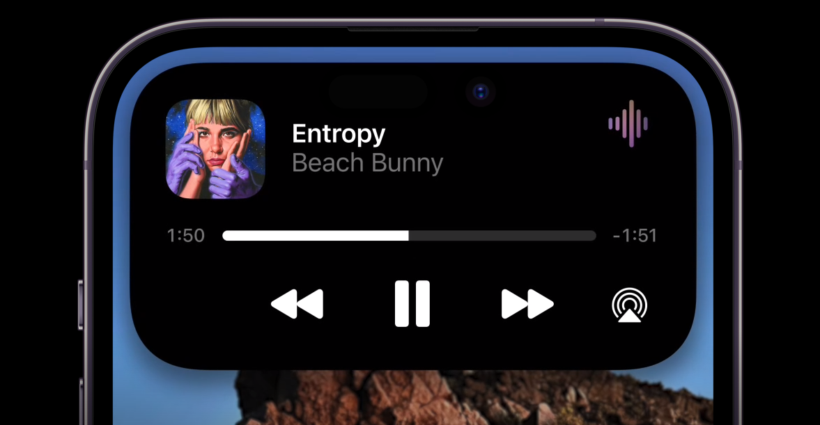 iPhone 14 Pro - Dynamic Island - Player Musicale