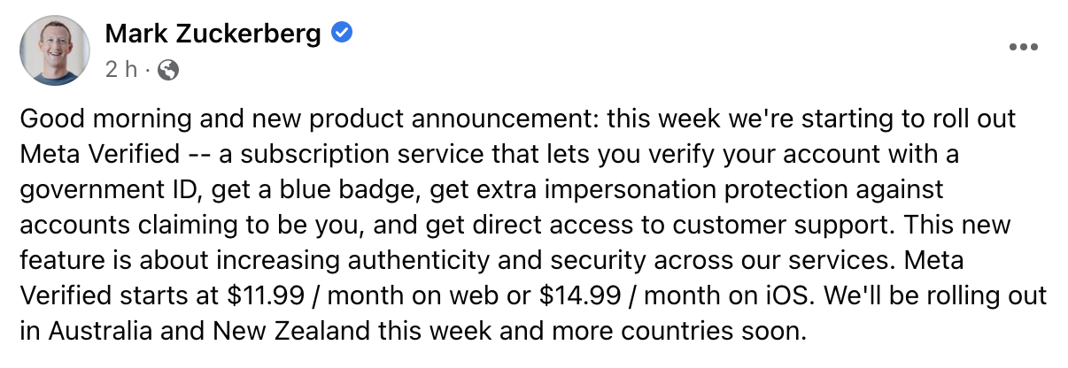 Mark Zuckerberg - Meta Verified