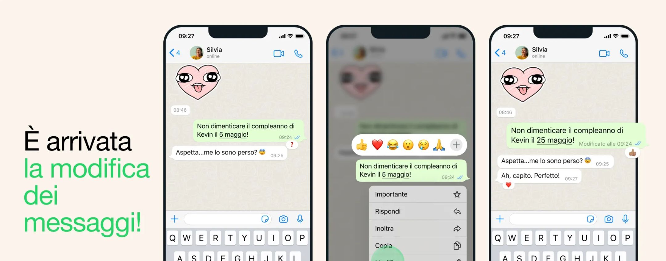WhatsApp introduce la modifica dei messaggi su iOS